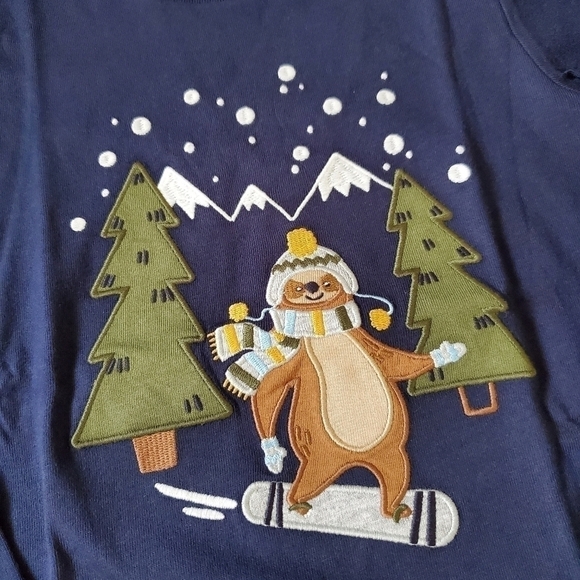 Gymboree Boys Holiday Winter Set Skiing Sloth and Matching Pants Aspen Lodge - Picture 9 of 14